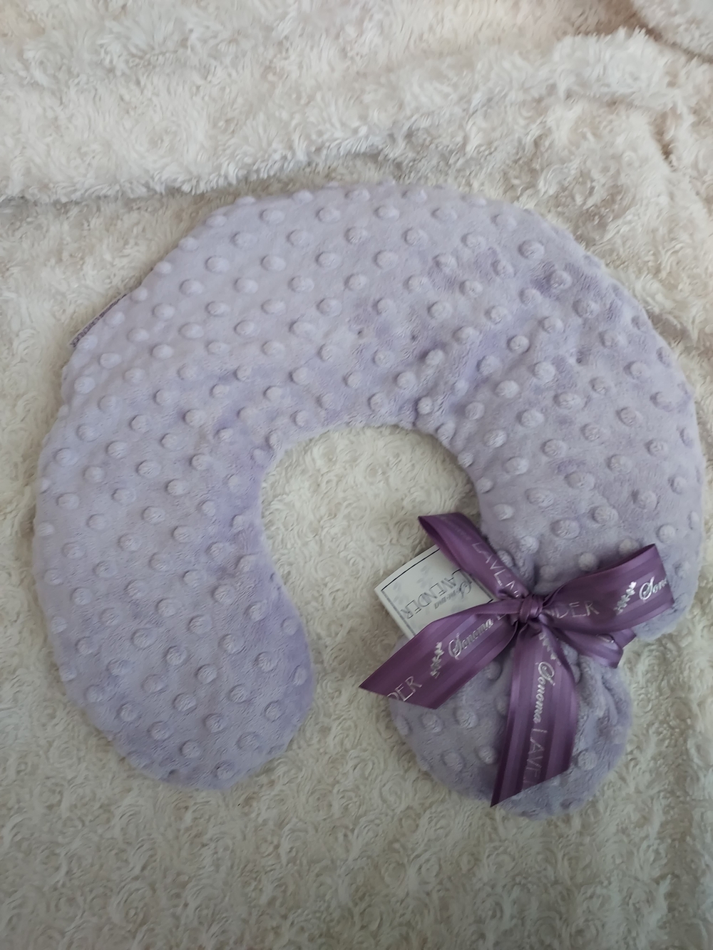Sonoma Lavender Plush Lilac Dot Neck Pillow Relaxation Heating/Cooling Spa Day